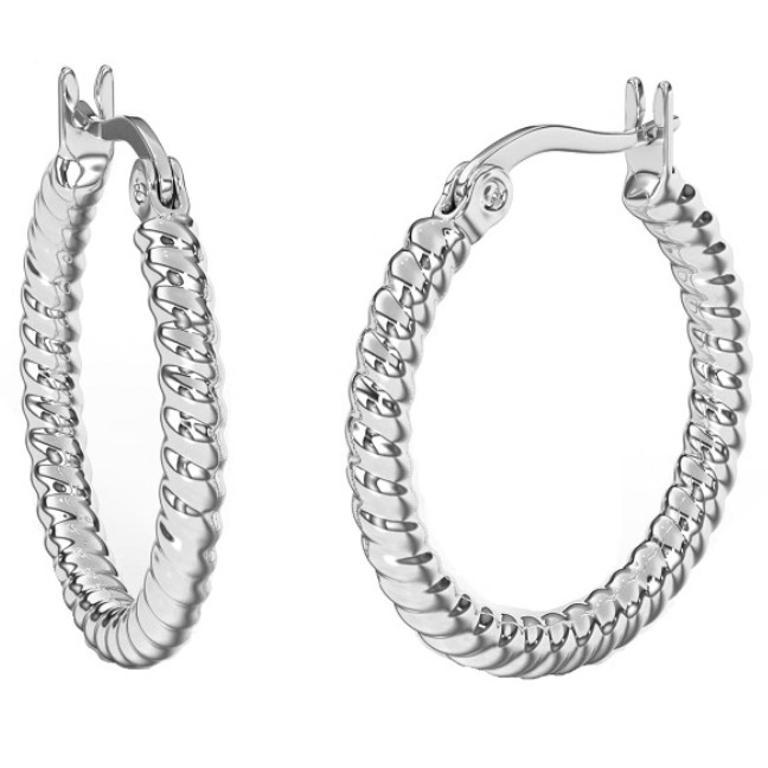 BJT408 ORECCHINI HOOP/W25MM SS