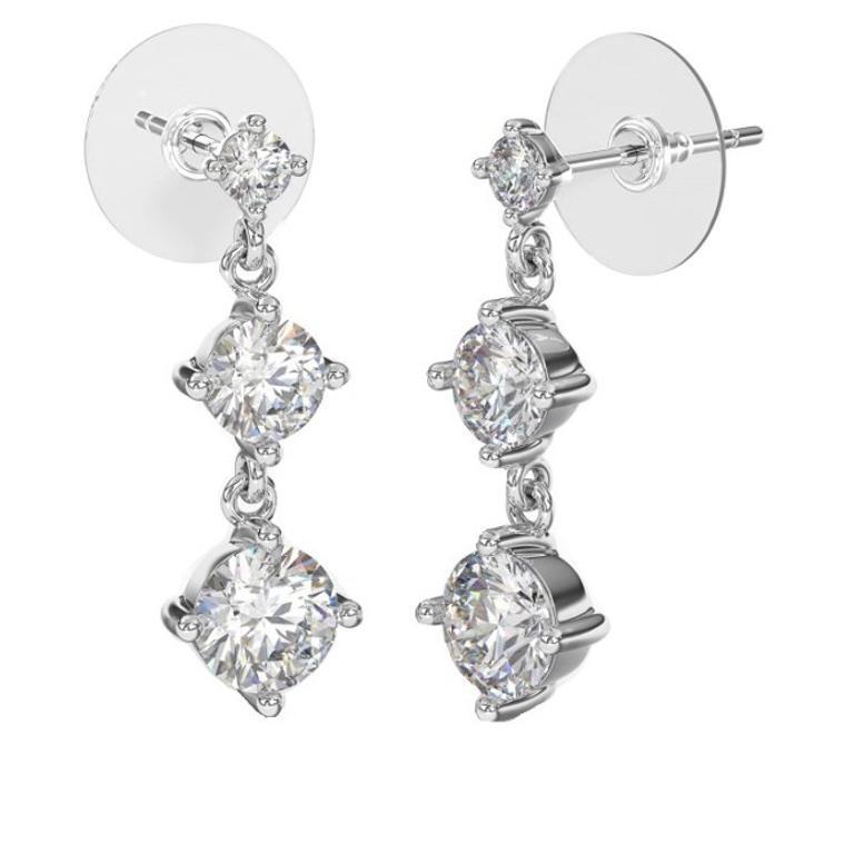 BJT421 ORECCHINI 3CRYST24MM SS